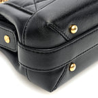 Shiny Lambskin Quilted Mini Cocodoc Top Handle Bag Black