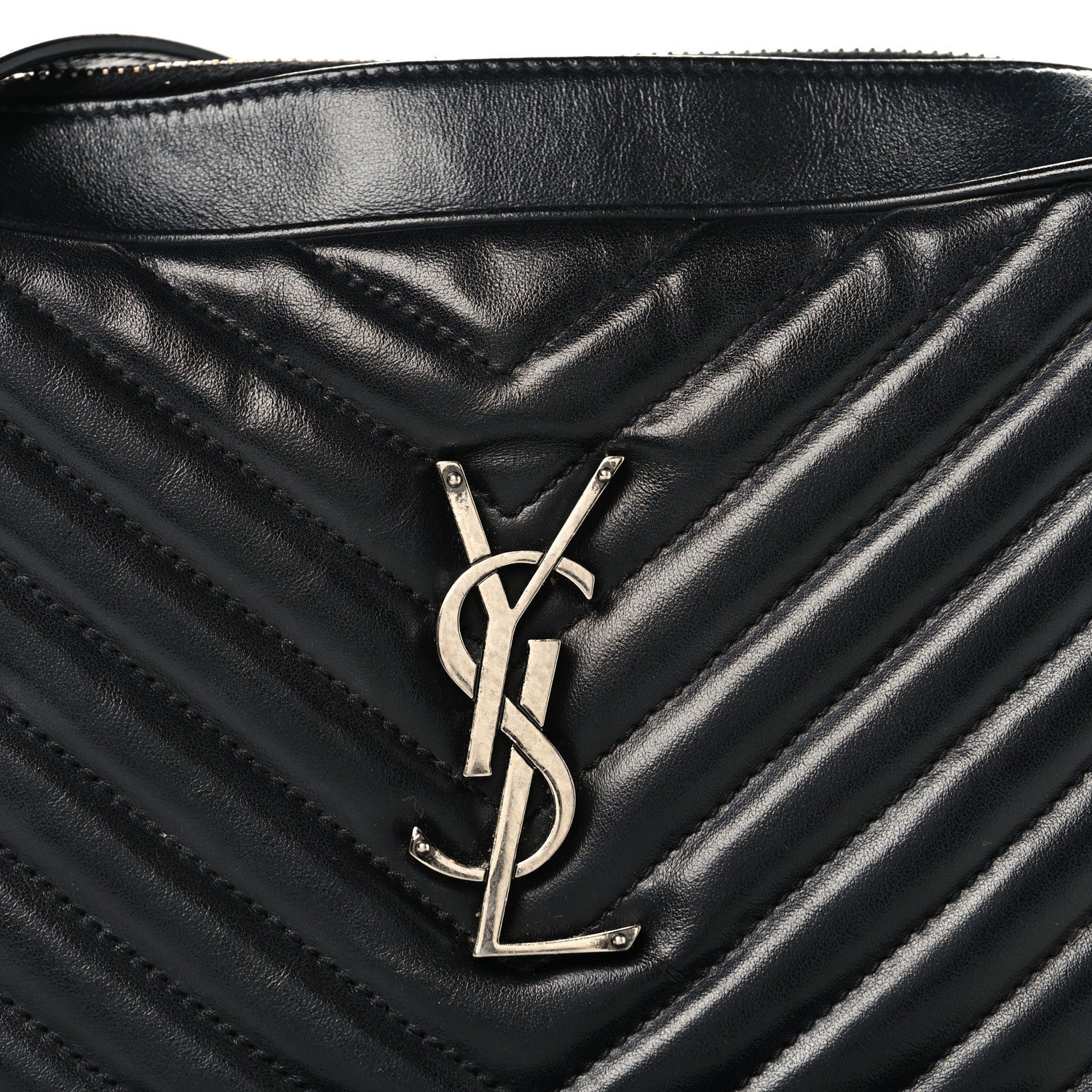 Calfskin Matelasse Monogram Lou Camera Bag Black