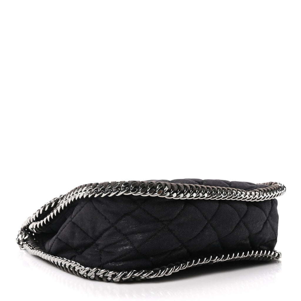 Shaggy Deer Quilted Falabella Shoulder Bag Black