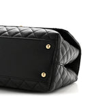 Caviar Quilted Small Coco Handle Flap Black