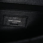 Grain De Poudre Textured Mixed Matelasse Triquilt Medium Monogram Satchel Black