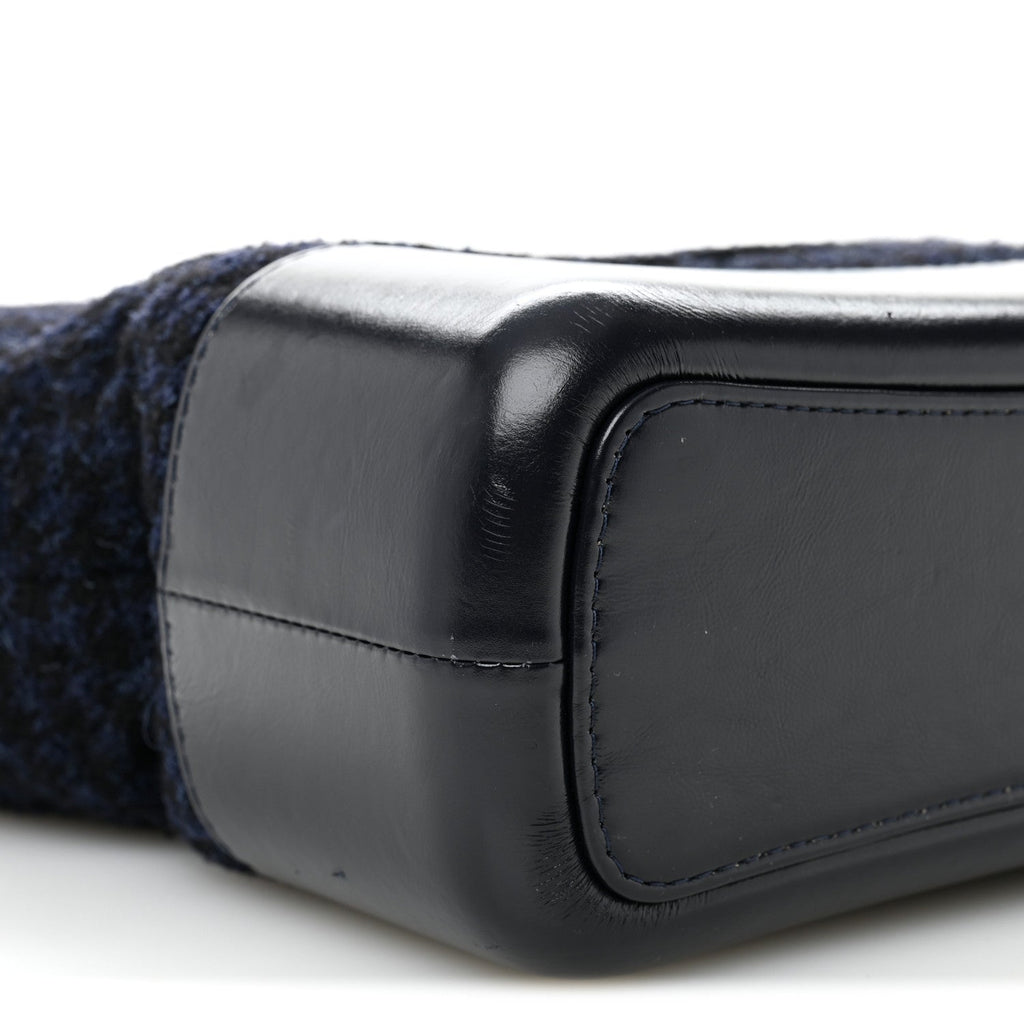 Tweed Calfskin Quilted Medium Gabrielle Hobo Black Blue
