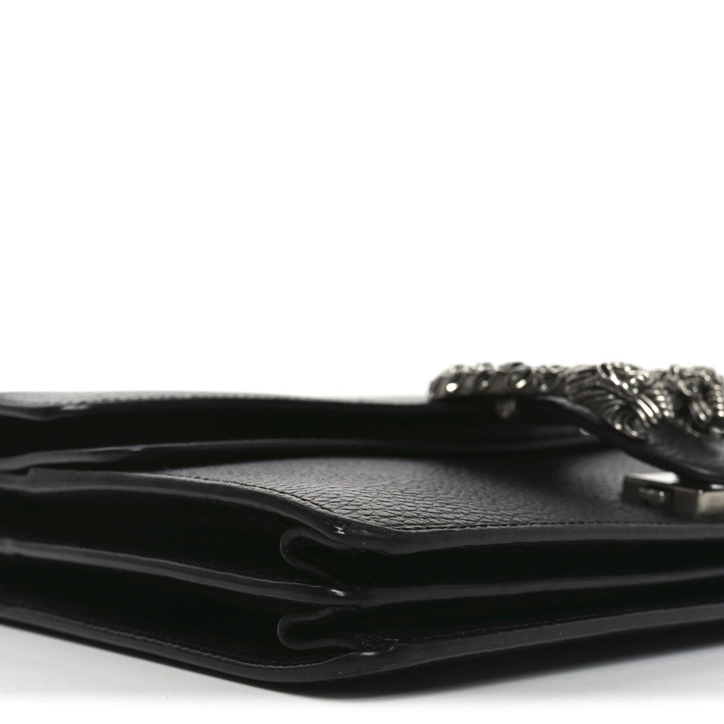 Pebbled Calfskin Small Dionysus Shoulder Bag Black
