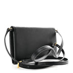Saffiano Metal Flap Wallet With Strap Black