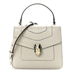 Calfskin Serpenti Forever Top Handle White