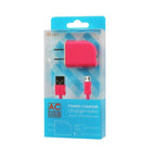 Reiko Micro Usb 1 Amp Portable Micro Travel Adapter Charger With Cable In Hot Pink