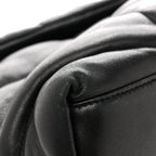 Lambskin Quilted Medium Loulou Puffer Monogram Chain Satchel Black