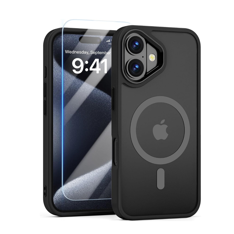 Entronix Bundle Compatible with iPhone 17 - [Magnetic] Translucent Matte Case & 1 Clear Screen Protector
