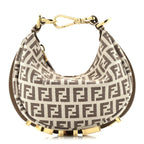 Fabric Jacquard FF 1974 Nano Fendigraphy Hobo Charm Beige