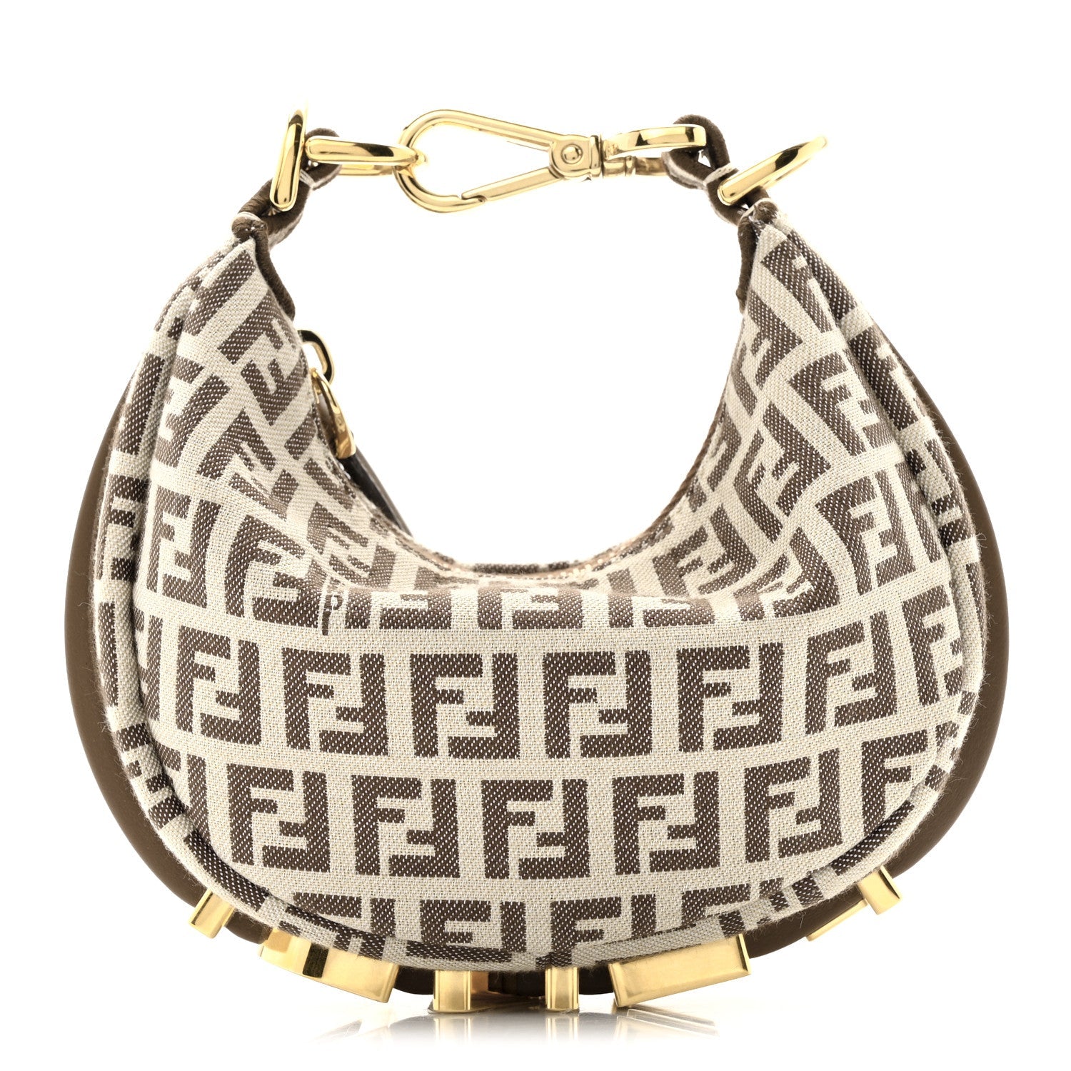 Fabric Jacquard FF 1974 Nano Fendigraphy Hobo Charm Beige