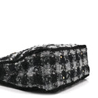 Tweed Shearling Quilted Lambskin Shopping Tote  Black Grey