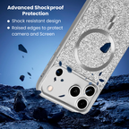 Entronix [Magnetic] Case Compatible with iPhone 17 Pro - Rhinestone-Covered Back