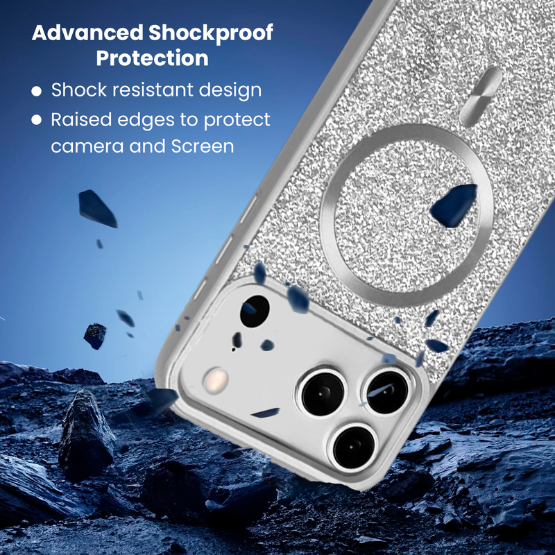 Entronix [Magnetic] Case Compatible with iPhone 17 Pro - Rhinestone-Covered Back