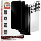 Entronix Anti-Spy Privacy Screen Protector & Camera Lens Protector Compatible with Galaxy S21 - 6-Piece Combo