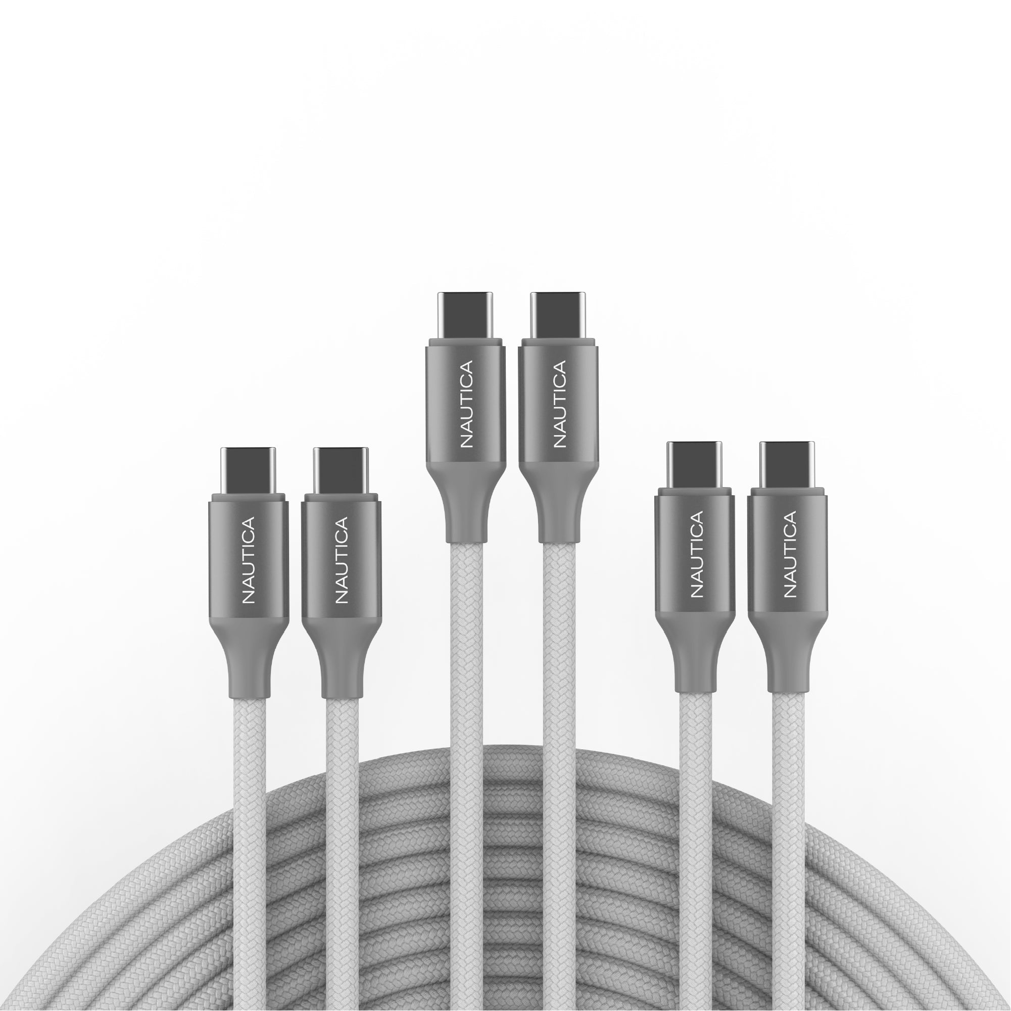Nautica Turan CB530 USB C to USB C Cable 60W PD Fast Charging 3 Pack, 4ft Power Delivery Cable for iPhone 17/16/15 Series, Samsung S25, S24, MacBook