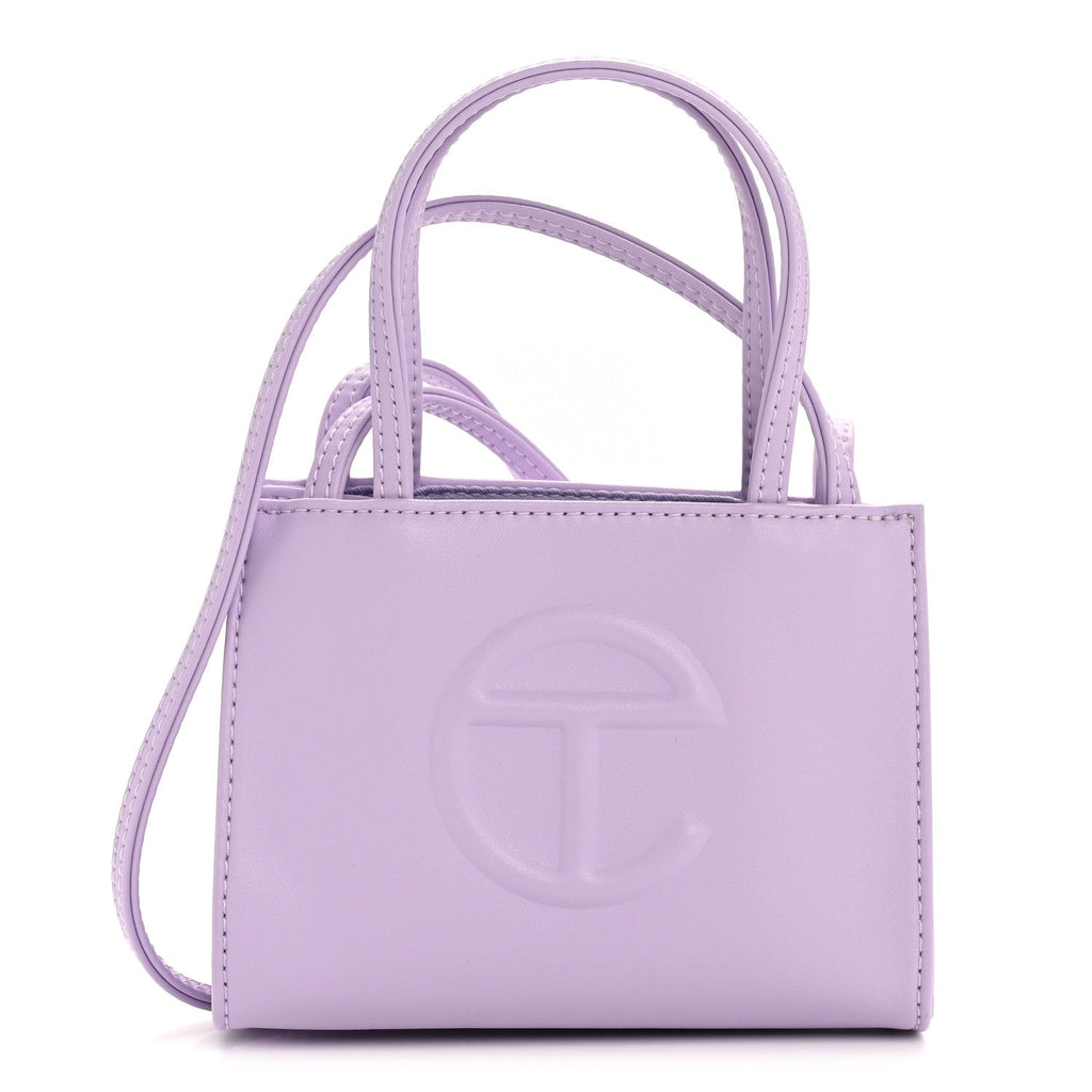 Vegan Leather Small Shopping Bag Lavender