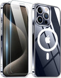 Entronix Bundle Compatible with iPhone 15 - [Magnetic] Clear Case & 2 Clear Screen Protectors