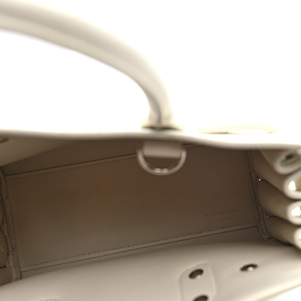 Grained Calfskin Nano Sac de Jour Dove White