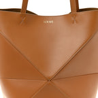 Shiny Calfskin Medium Puzzle Fold Tote Warm Desert