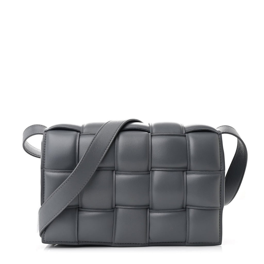 Nappa Maxi Intreccio Padded Cassette Crossbody Bag Thunder