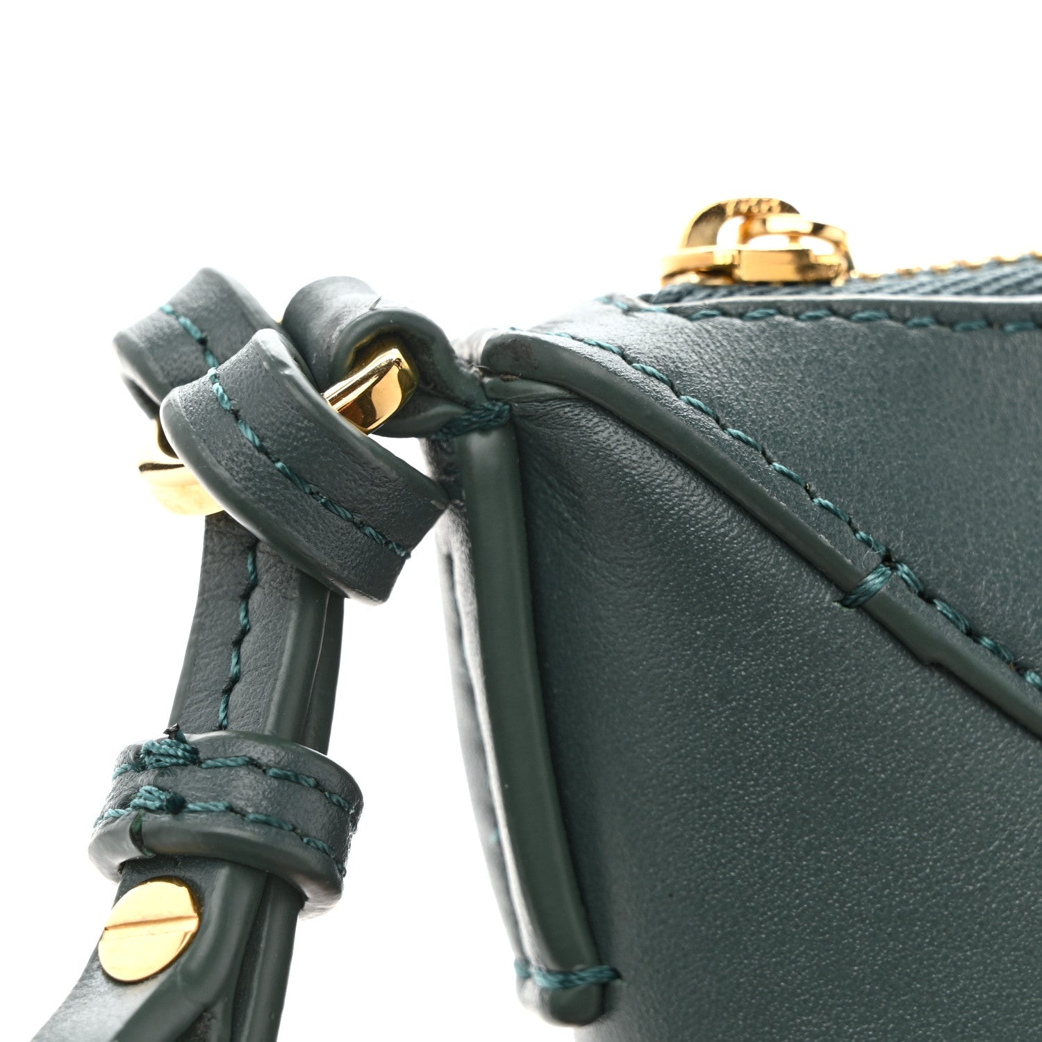 Shiny Calfskin Puzzle Fold Pouch Vetiver