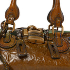 Crinkled Patent Medium Paddington Satchel