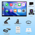 9-Inch Touchscreen Portable Car Stereo with Wireless Apple CarPlay, Android Auto, USB, TF, Bluetooth, and Mirror Link Functionality with 64gb Tf Card and Camera