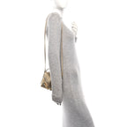Metallic Tumbled Calfskin Nano Voyou Bag Golden Sand