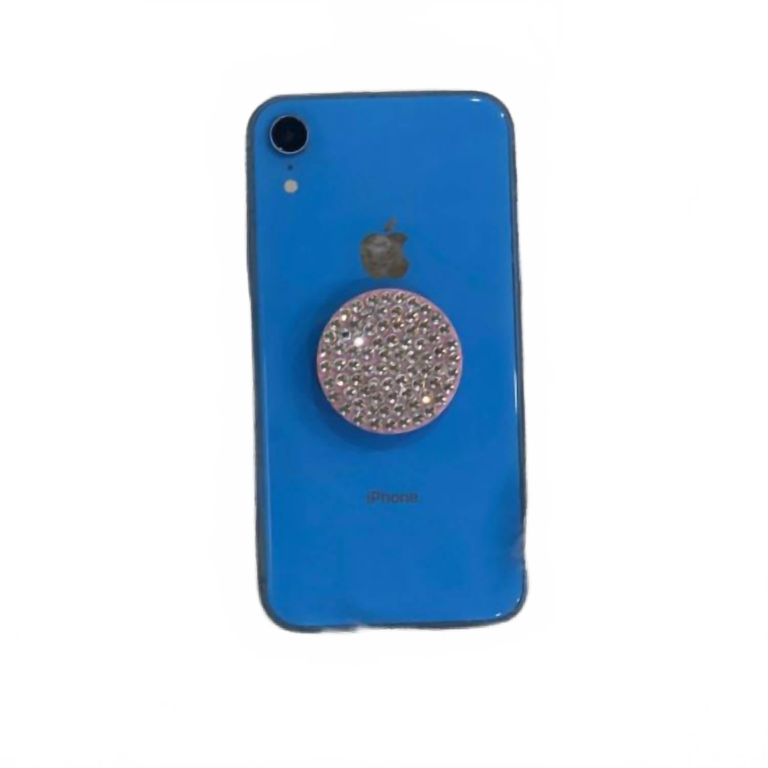 Women's Rhinestone Pop Socket Grip Case In Clear