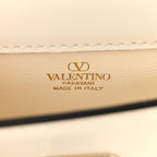 Vitello Mini Monochrome Rockstud Flip Lock Shoulder Bag Ivory