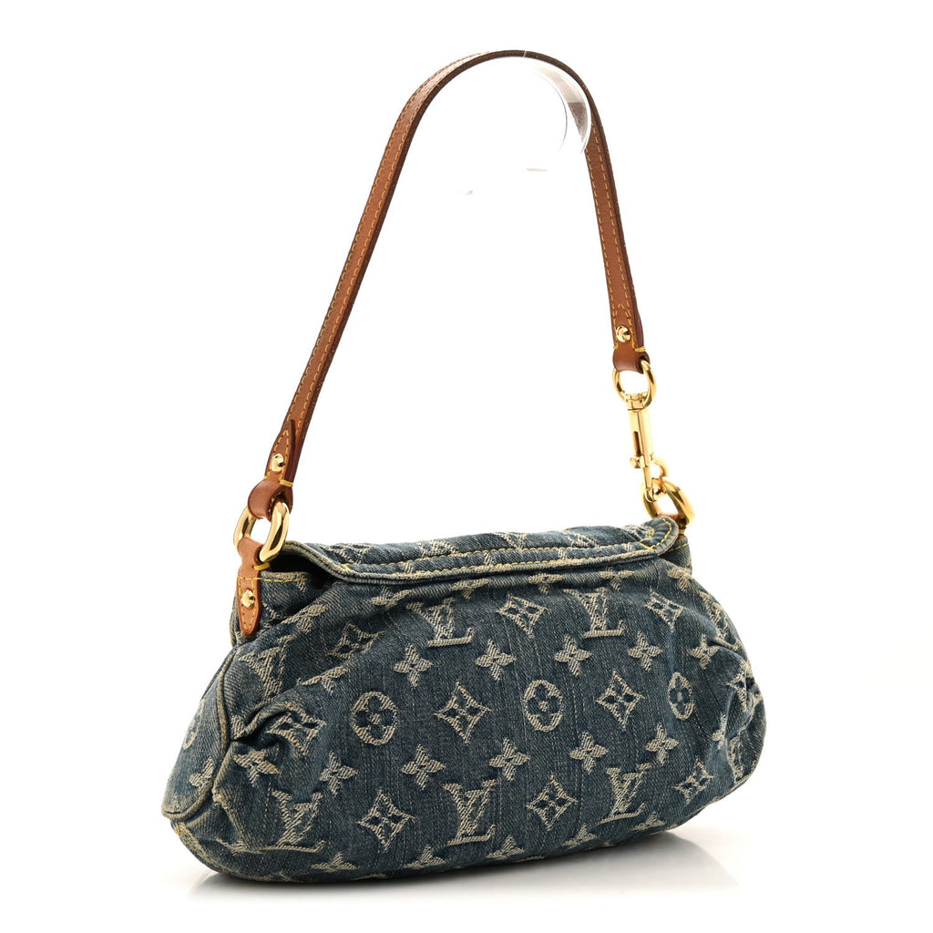 Monogram Denim Mini Pleaty Blue