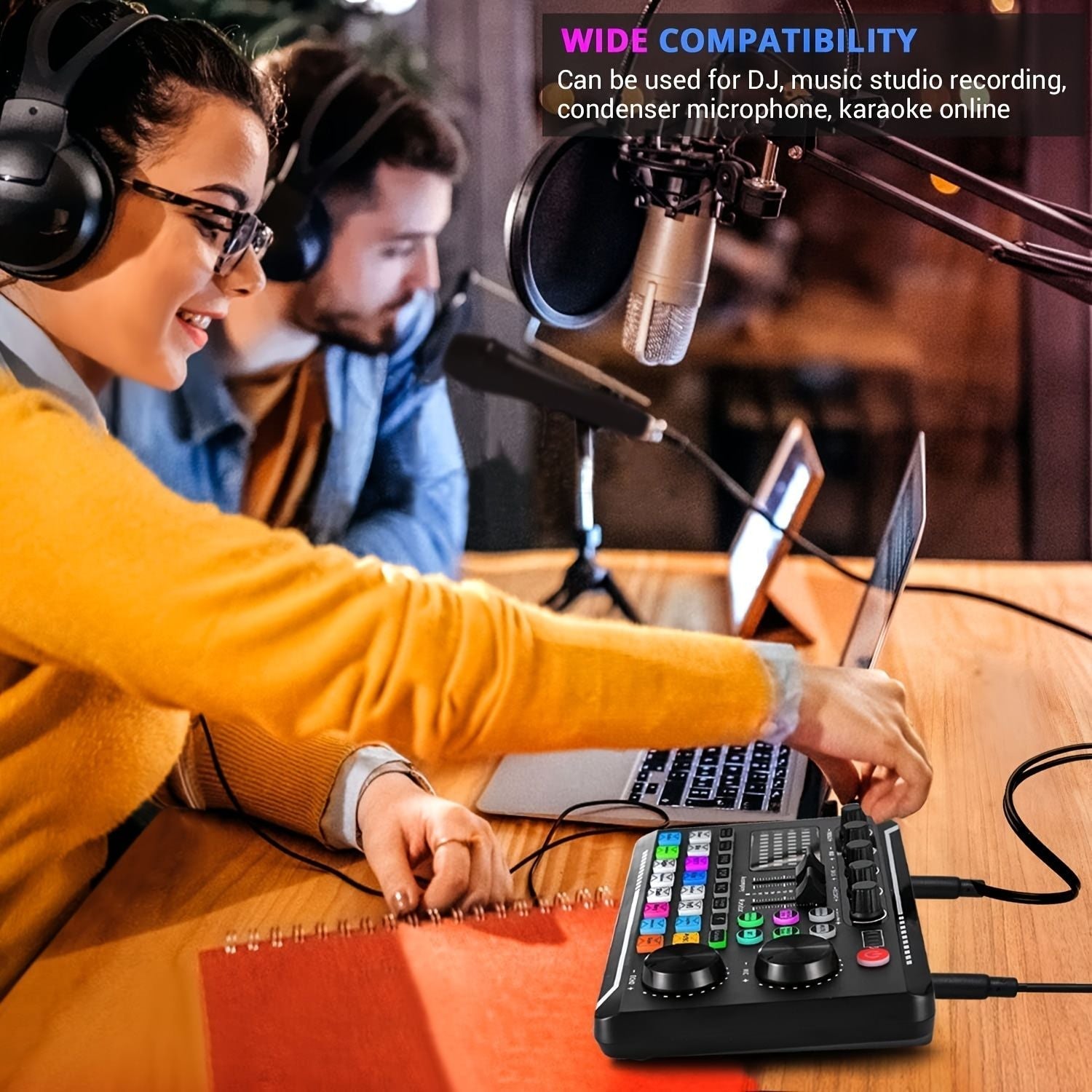 Digital Audio USB External Mono Sound Card Personal Entertainment Headset Live Stream For Pc; Live Stream; and Karaoke