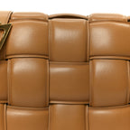 Nappa Maxi Intreccio Padded Cassette Crossbody Bag Caramel
