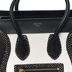 Polka Dot Snakeskin Smooth Calfskin Micro Luggage Black White