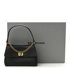 Natural Smooth Calfskin Nano Rodeo Top Handle Handbag Black