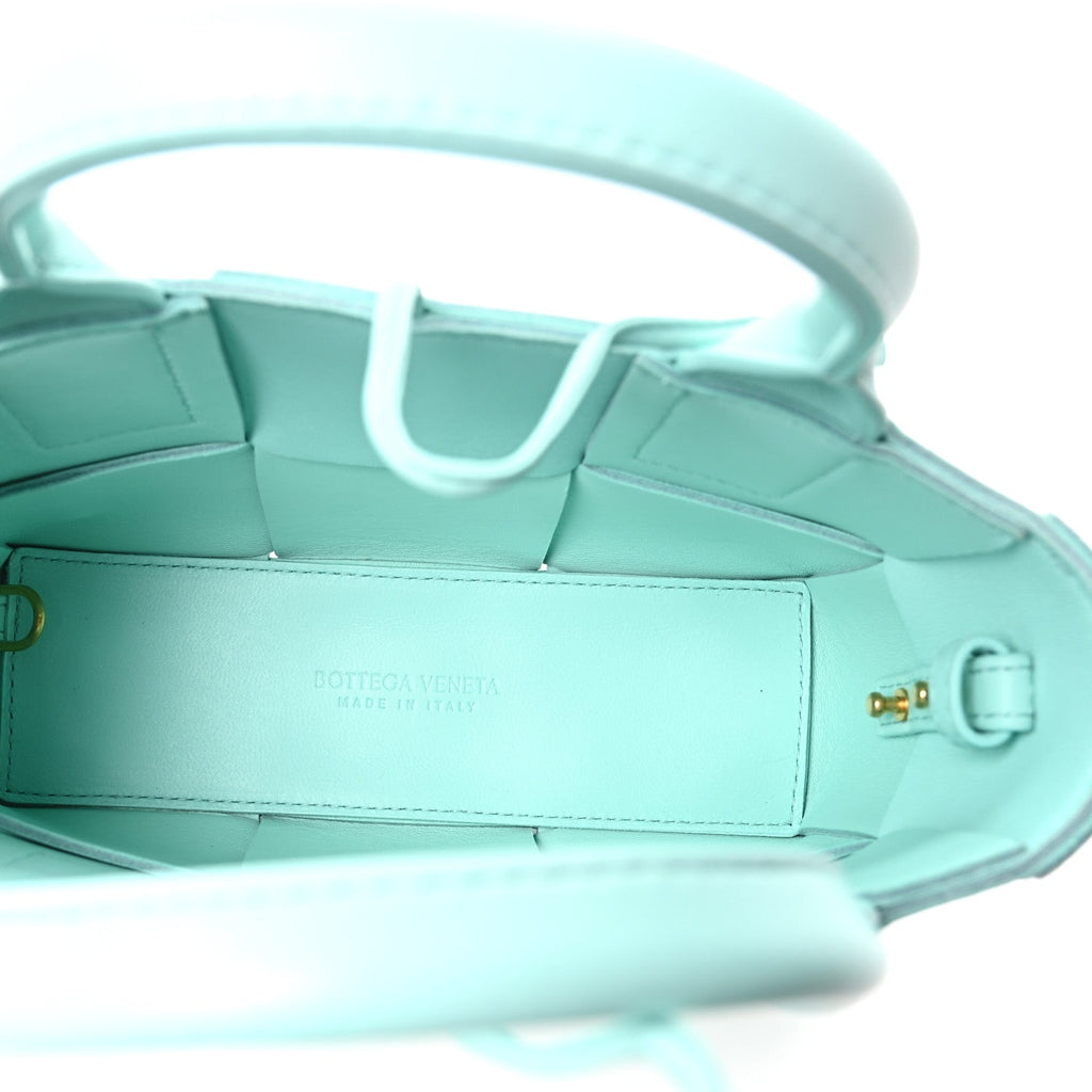 Grained Calfskin Maxi Intrecciato Mini Arco Tote Pale Blue
