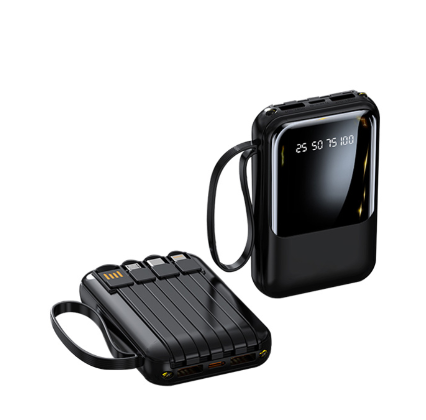 Entronix [3-in-1] Power Bank - 6000 mAh Built-in Cables USB-C/iPhone/Android