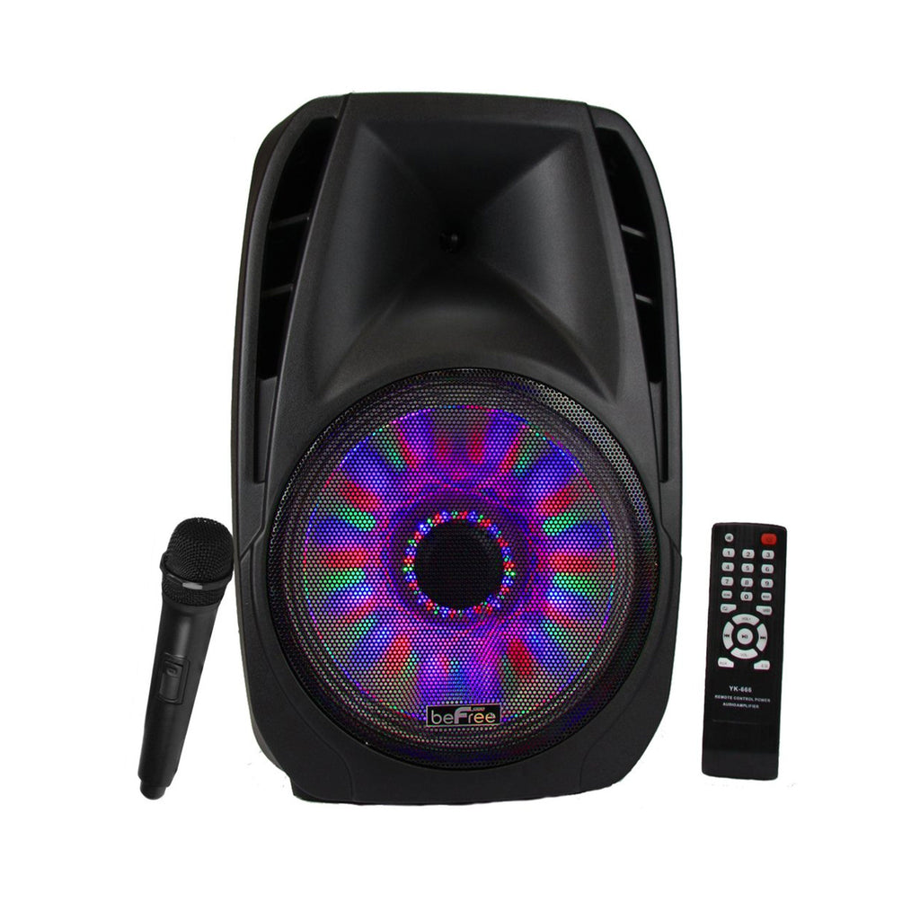 15 Inch Portable Bluetooth Speaker with Sound/Volume Reactive Lights