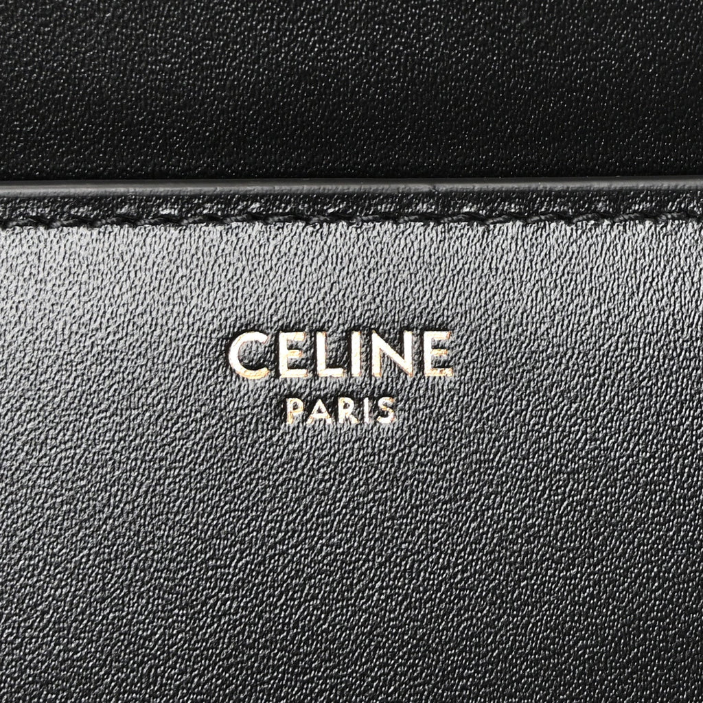 Satinated Calfskin Small 16 Top Handle Bag Black