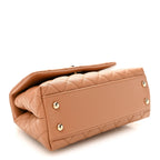 Caviar Quilted Mini Coco Handle Flap Brown