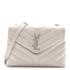 Calfskin Y Quilted Monogram Small Loulou Chain Satchel Ivory