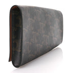 Triomphe Canvas Asymmetric Clutch Tan