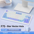 F75 2.4G Wireless/Bluetooth/Wired RGB Mechanical Gaming Keyboard with Customizable 75% Layout and Gasket Structure - Stars (falls) Vector Switch
