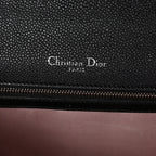 Grained Calfskin Medium Diorama Flap Bag Black