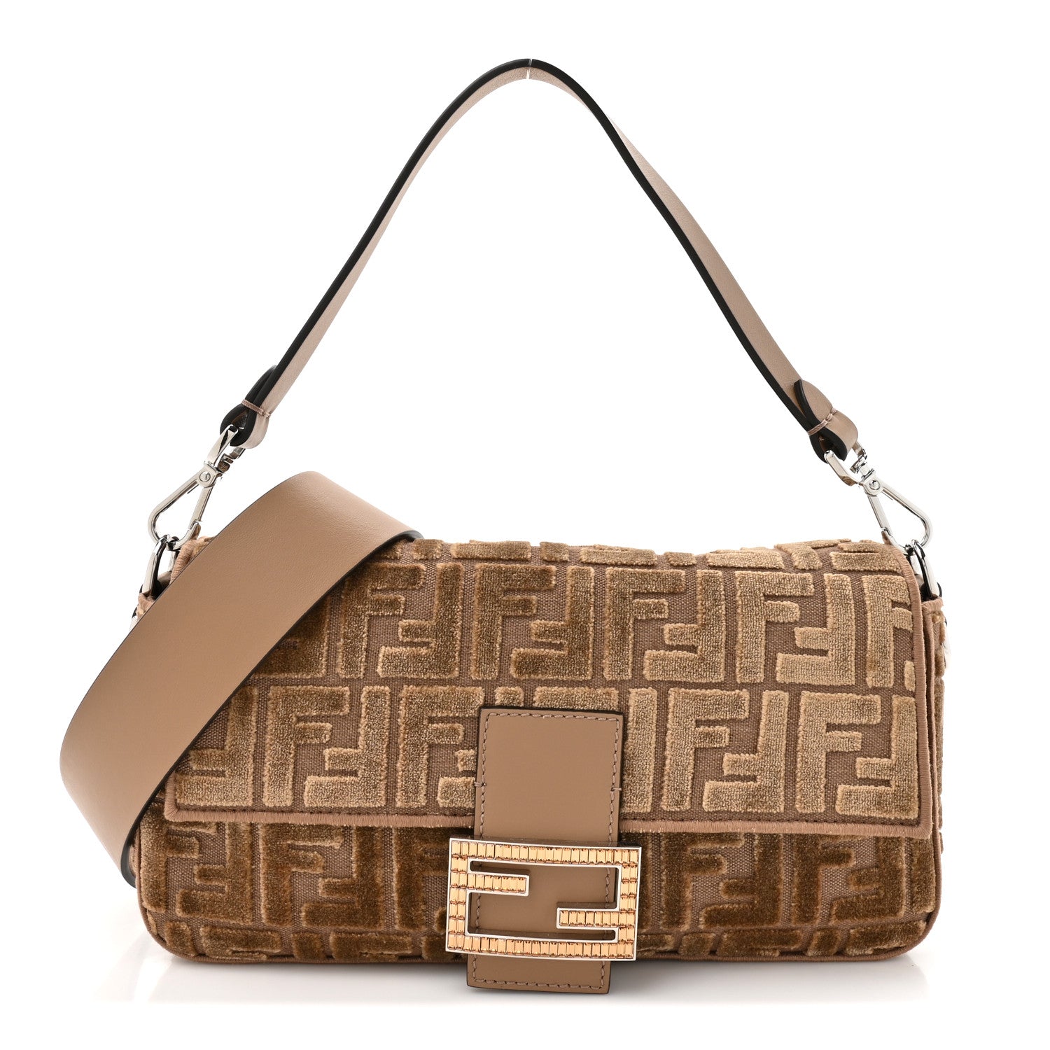 Velvet Jacquard FF Crystal Baguette Cappuccino