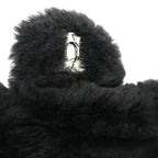 Shearling Quilted Medium Single Flap Black