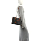 Triomphe Canvas Calfskin Mini Horizontal Cabas Tan