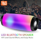 Wireless Speaker; Waterproof Speaker With Colorful LED Light; Portable Outdoor 3D Stereo Bass Luminous Speaker