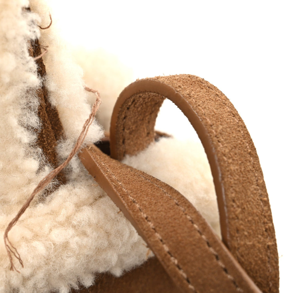 X UGG Suede shearling Small Shopping Bag Chestnut
