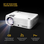 Kodak Flik X7 Home Projector, 1080p Support, Portable 4.0 LED Projector with Tripod & Case